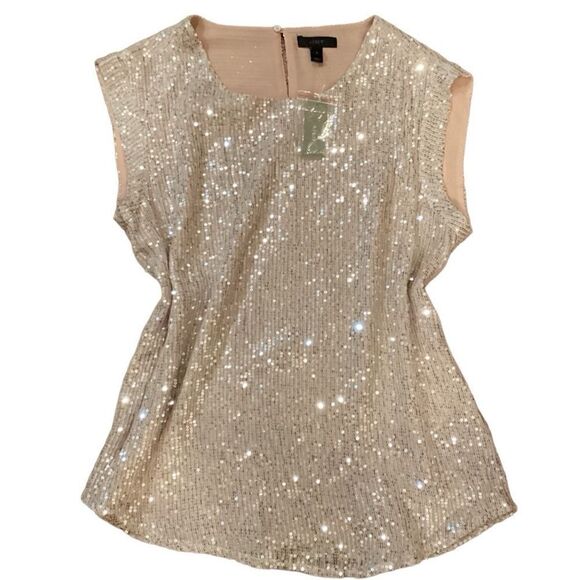 NWT J. CREW E5010 Sequin Holiday Party Top Medium - Picture 6 of 11